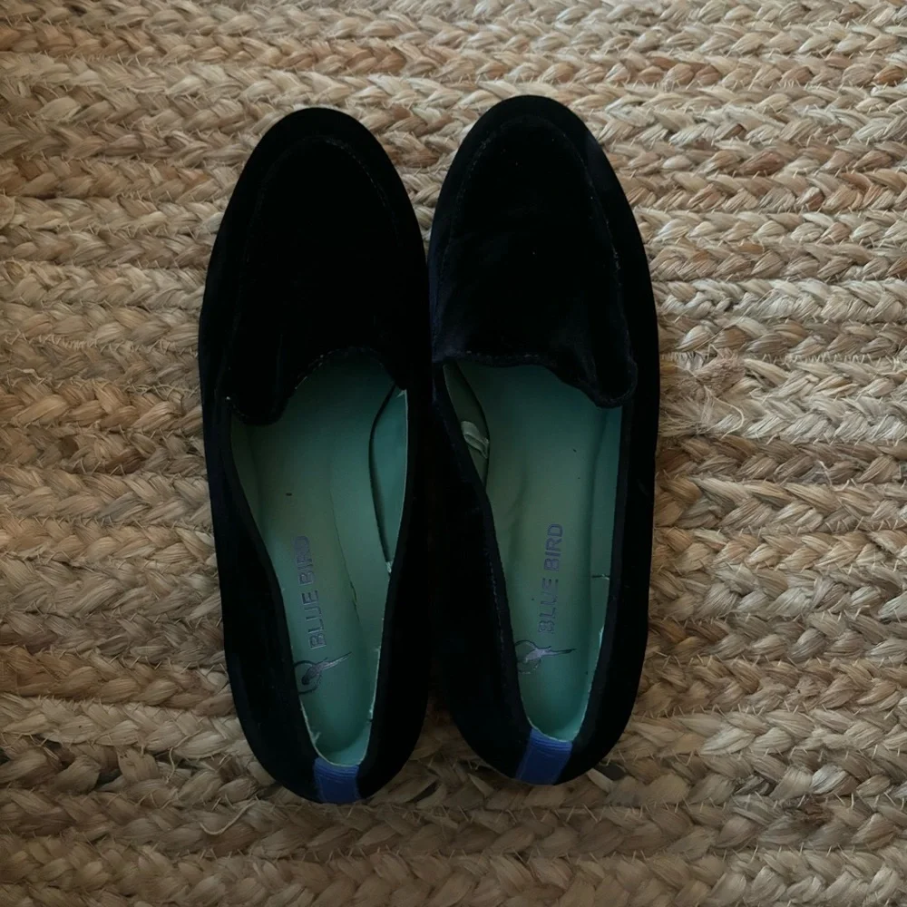 Bluebird Size 9 Black Velvet Loafers Made in Brazil Luxury